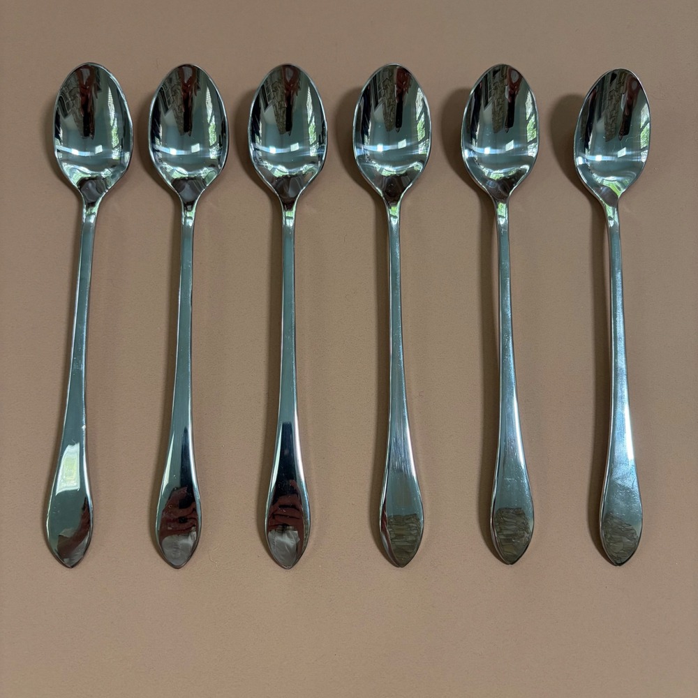 Gorham Meredith Iced Tea Spoons 18/8 Stainless Steel Set of 6 Glossy Replacement